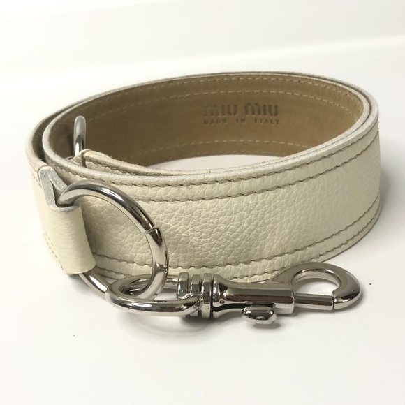 Miu Miu Off White Leather Belt Size 90/36 main image 9